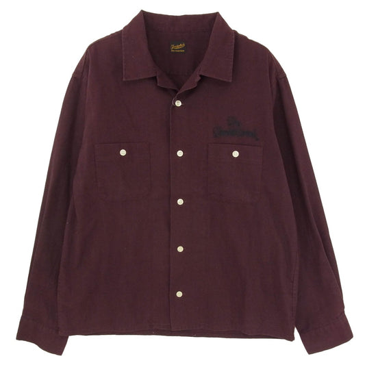TENDERLOIN テンダーロイン T-BOWL SHT L/S 刺繡 ボーリング 長袖 シャツ パープル系 M【中古】
