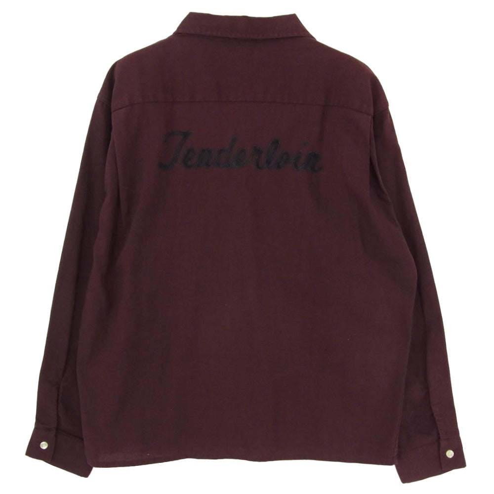 TENDERLOIN テンダーロイン T-BOWL SHT L/S 刺繡 ボーリング 長袖 シャツ パープル系 M【中古】