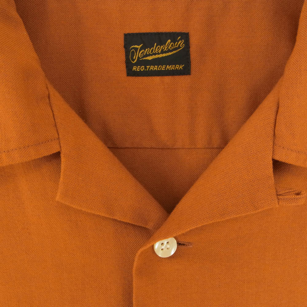 TENDERLOIN テンダーロイン T-BOWL SHT S/S ボーリング シャツ 刺繍 半袖 シャツ ブラウン系 S【中古】