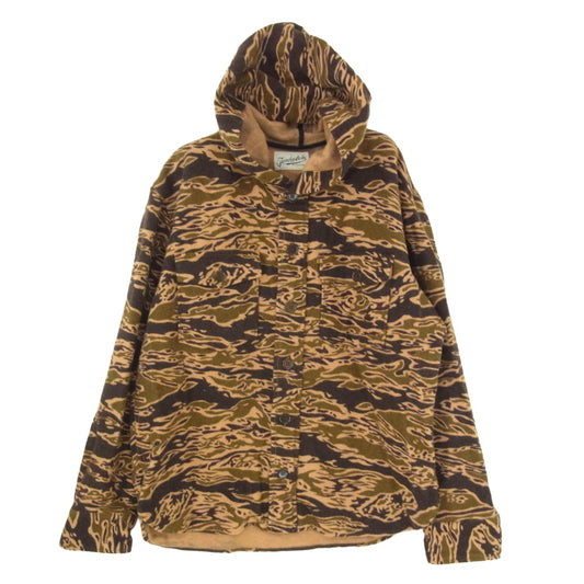 TENDERLOIN テンダーロイン T-WOOL BAMBOO PARKA SHT タイガーカモ バンブー パーカー ブラウン系 XS【中古】