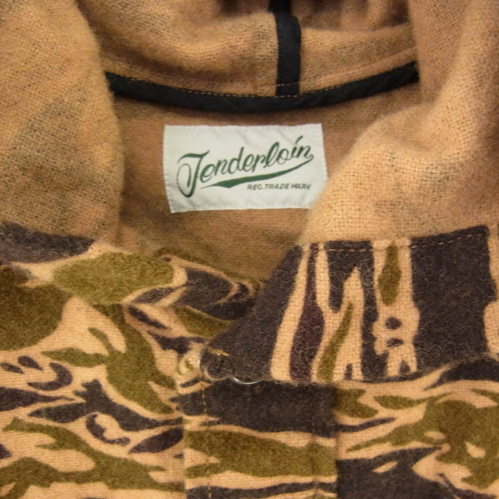 TENDERLOIN テンダーロイン T-WOOL BAMBOO PARKA SHT タイガーカモ バンブー パーカー ブラウン系 XS【中古】