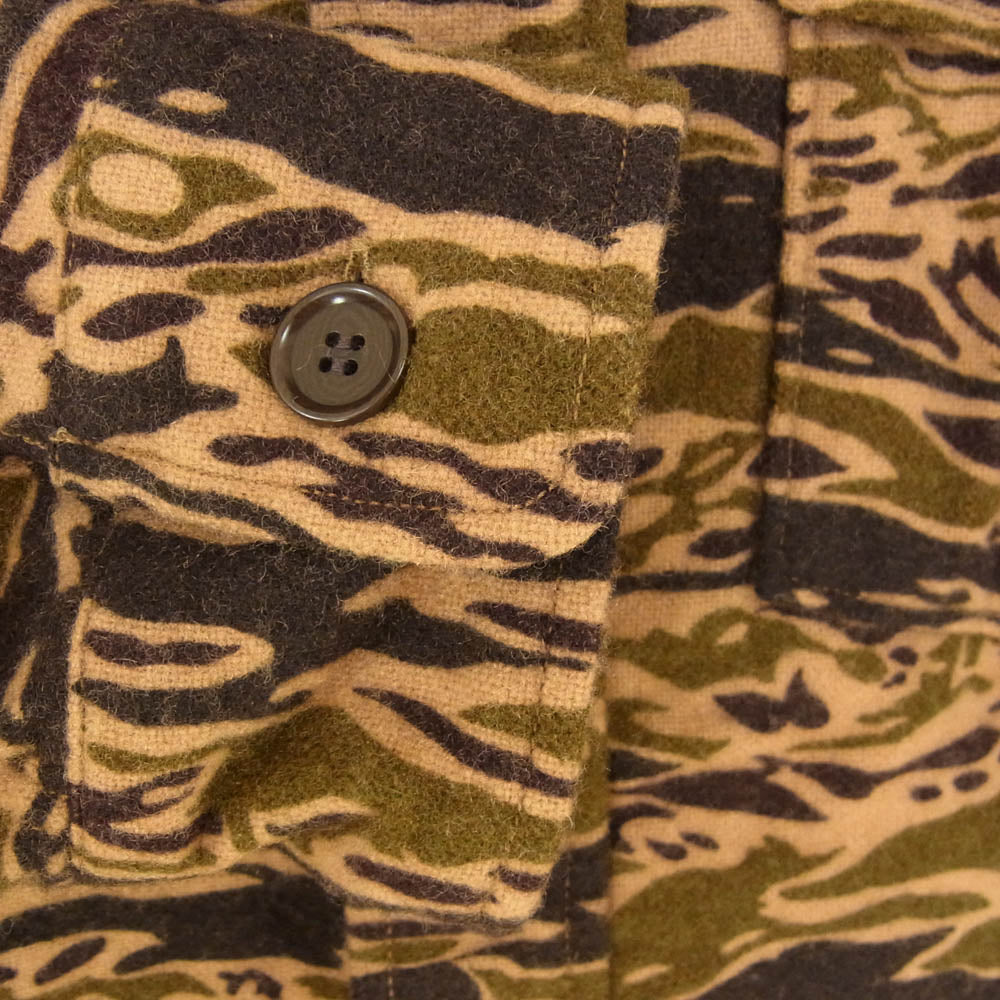 TENDERLOIN テンダーロイン T-WOOL BAMBOO PARKA SHT タイガーカモ バンブー パーカー ブラウン系 XS【中古】