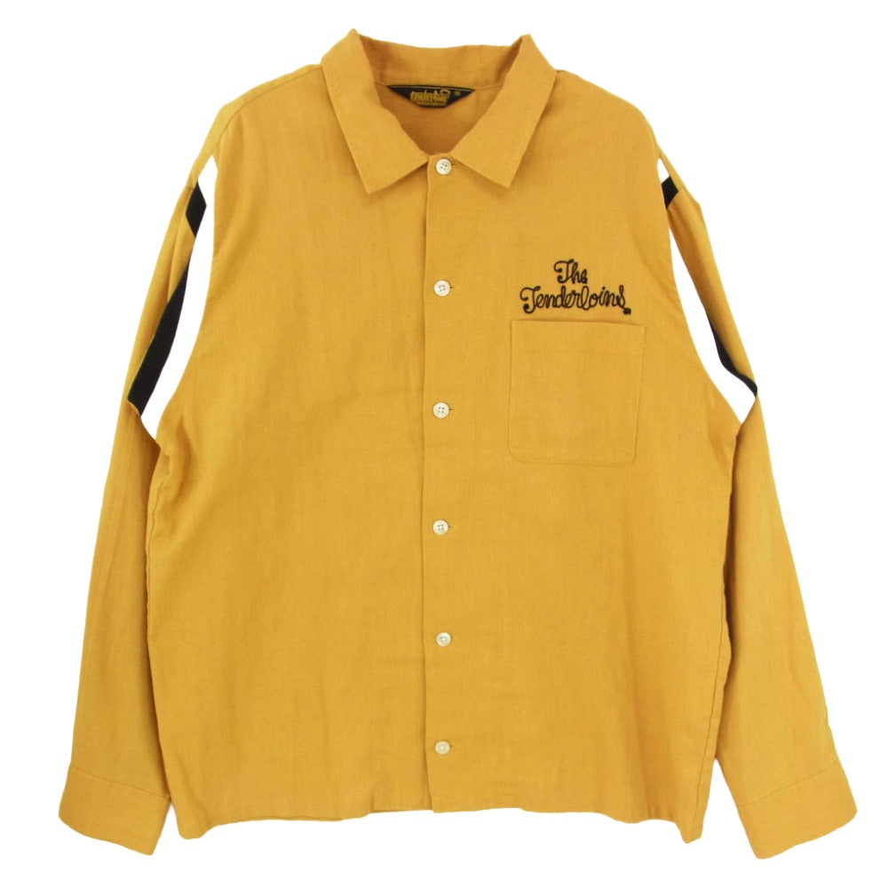 TENDERLOIN テンダーロイン T-BOWL SHT L/S 刺繡 ボーリング 長袖 シャツ マスタード系 M【中古】