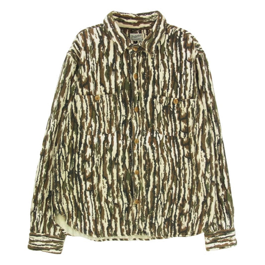 TENDERLOIN テンダーロイン T-HEAVY FLANNEL SHT PRINT CAMO ヘビネル カモフラージュ柄 長袖 シャツ カーキ系 S【中古】