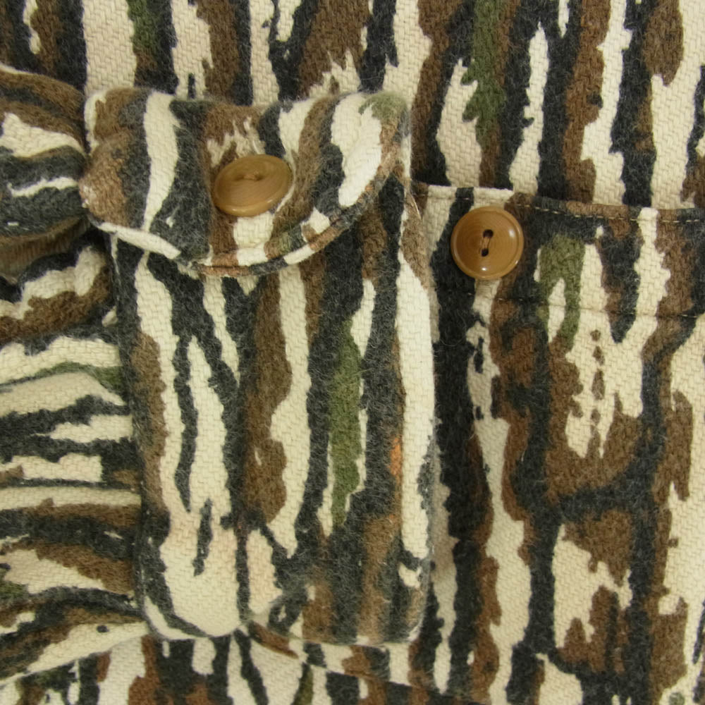TENDERLOIN テンダーロイン T-HEAVY FLANNEL SHT PRINT CAMO ヘビネル カモフラージュ柄 長袖 シャツ カーキ系 S【中古】