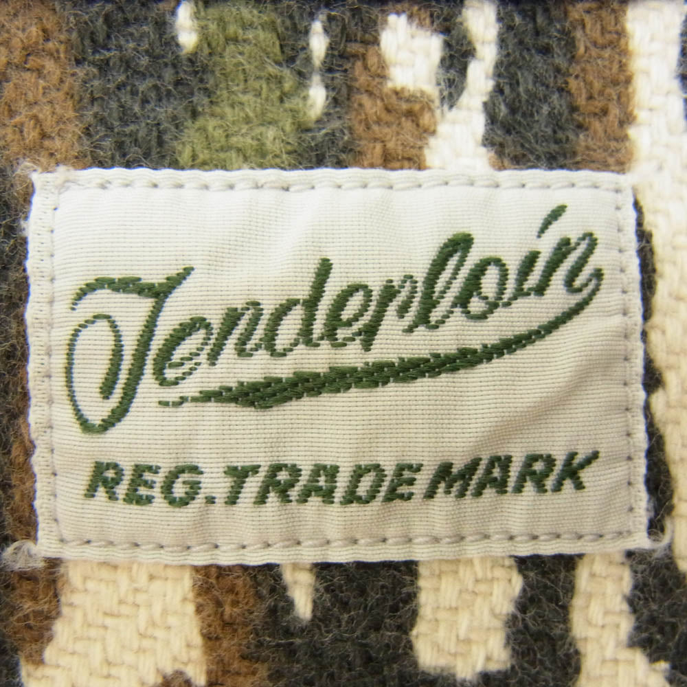 TENDERLOIN テンダーロイン T-HEAVY FLANNEL SHT PRINT CAMO ヘビネル カモフラージュ柄 長袖 シャツ カーキ系 S【中古】
