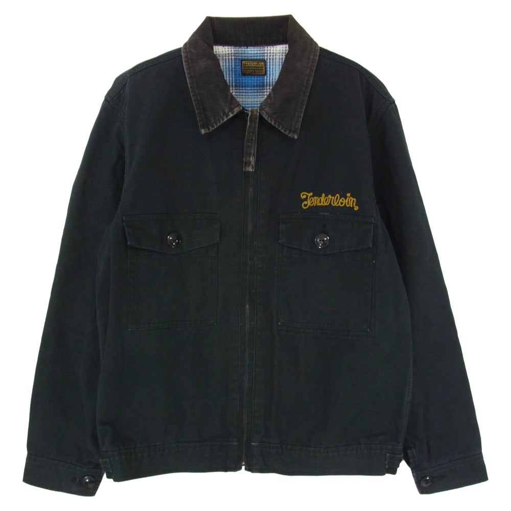 TENDERLOIN テンダーロイン K7 T-WORK JKT ケーセブン ダック 刺繍 裏ネル ワークジャケット ブラック系 M【中古】