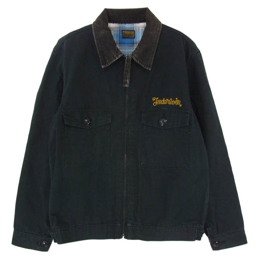 TENDERLOIN テンダーロイン K7 T-WORK JKT ケーセブン ダック 刺繍 裏ネル ワークジャケット ブラック系 M【中古】