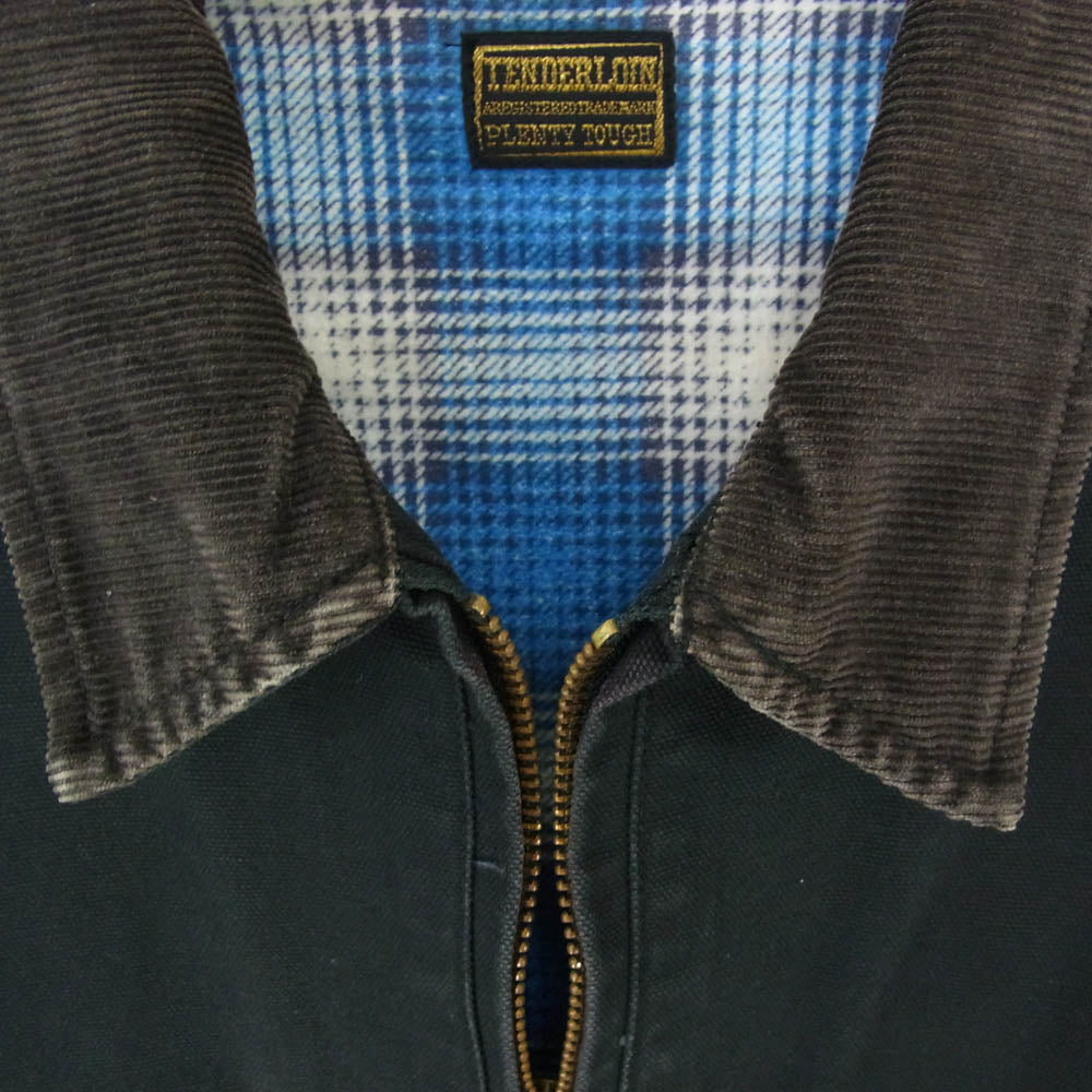 TENDERLOIN テンダーロイン K7 T-WORK JKT ケーセブン ダック 刺繍 裏ネル ワークジャケット ブラック系 M【中古】