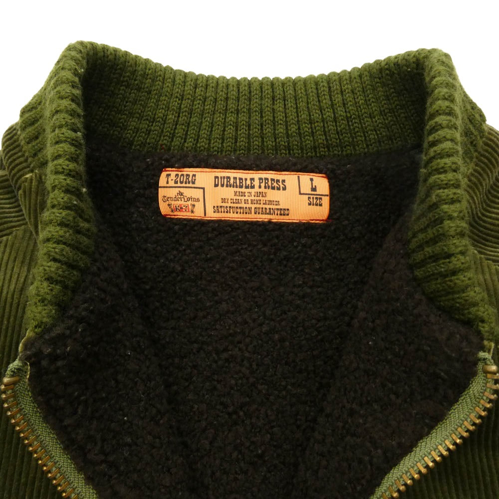 TENDERLOIN テンダーロイン T-BOMBER JKT コーデュロイ ボンバー ジャケット ブルゾン モスグリーン系 L【中古】