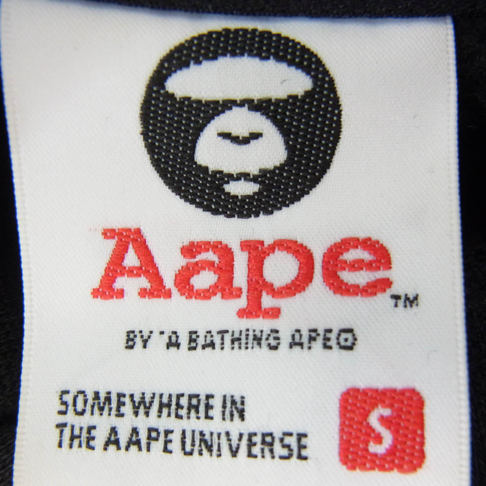 A BATHING APE アベイシングエイプ AAPSWM3879XXH Aape プリント スウェット プルオーバー パーカー ブラック系 S【中古】