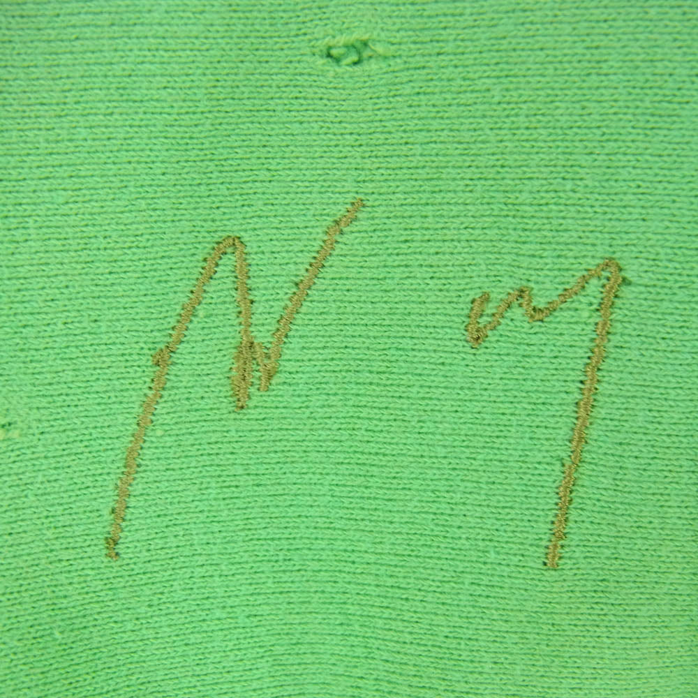 ANCELLM アンセルム 23SS ANC-CT14 DYED DAMAGE SWEAT SHIRT ロゴ刺繍 スウェット グリーン系 2【中古】
