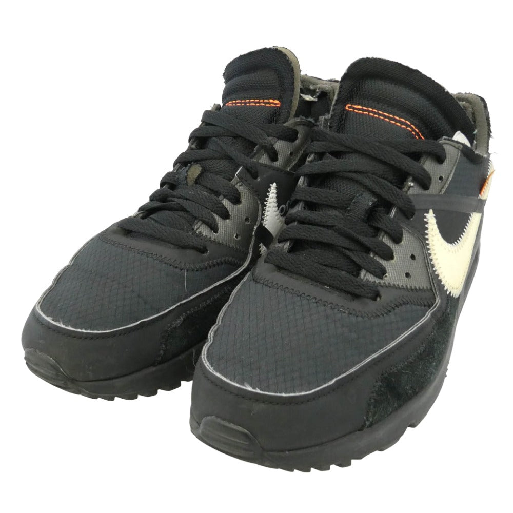 NIKE ナイキ OFF-WHITE オフホワイト AA7293-001 × Off-White Air Max 90 BLACK/BLACK-CONE-WHITE オフホワイト エアマックス ローカット スニーカー ブラック系 26cm【中古】