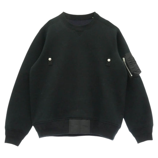 Sacai サカイ 25AW 25-03789M Sponge Sweat Pullover ジッパーポケット プルオーバー スポンジ スウェット ブラック系 2【中古】