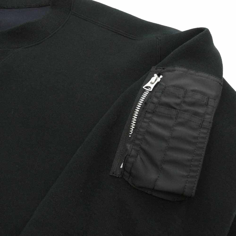 Sacai サカイ 25AW 25-03789M Sponge Sweat Pullover ジッパーポケット プルオーバー スポンジ スウェット ブラック系 2【中古】