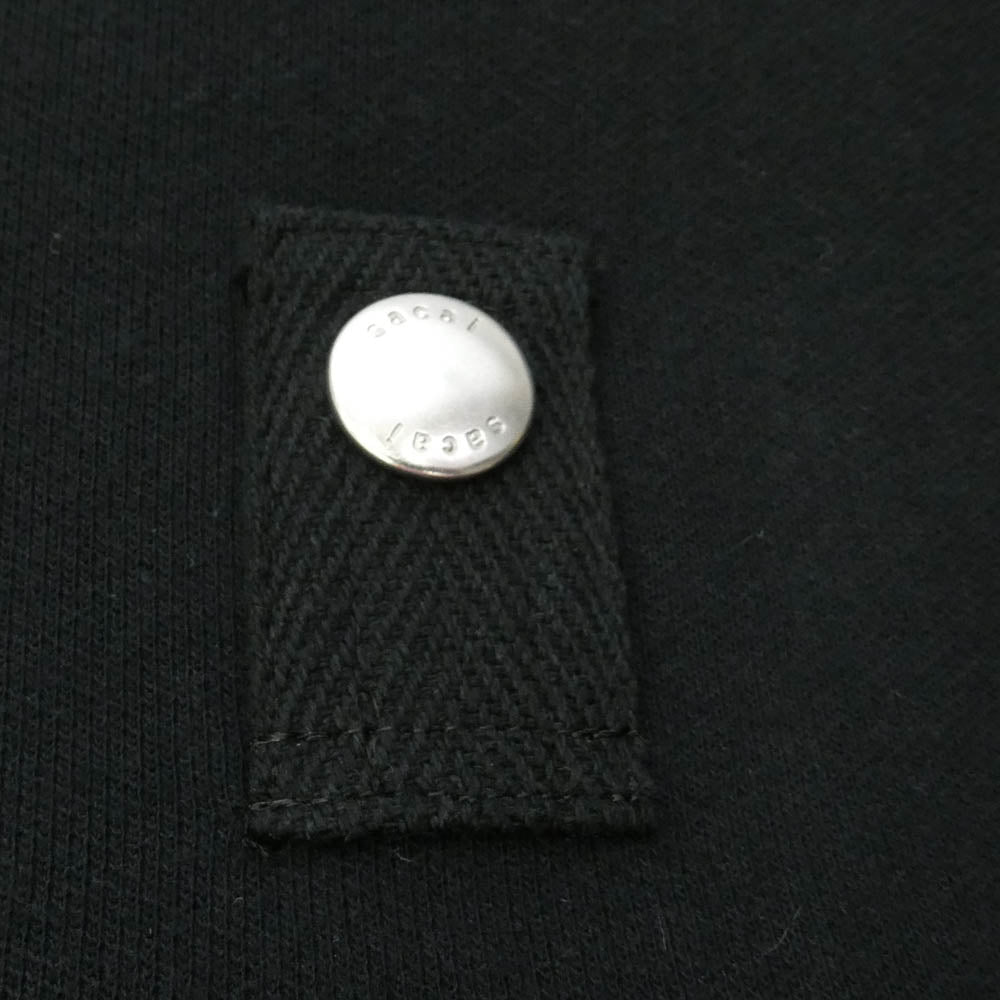 Sacai サカイ 25AW 25-03789M Sponge Sweat Pullover ジッパーポケット プルオーバー スポンジ スウェット ブラック系 2【中古】