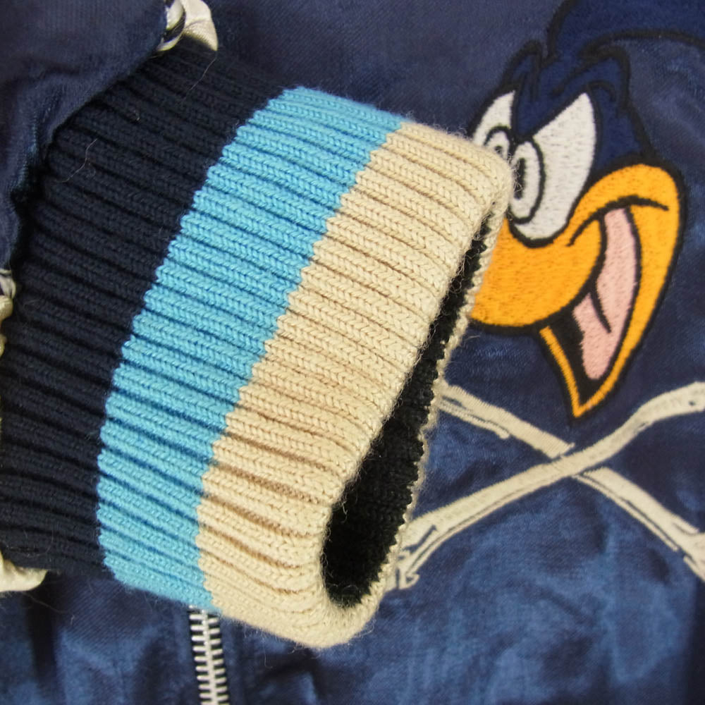 VANSON バンソン looney tunes ルーニー ルーニーチューンズ リバーシブル 刺繍 スカジャン ネイビー系 M【中古】