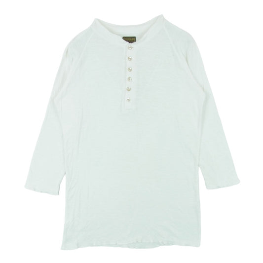 TENDERLOIN テンダーロイン T-HENRY ヘンリーネック コットン 七分袖 カットソー ホワイト系 オフホワイト系 S【中古】