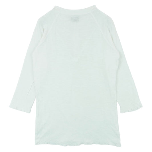 TENDERLOIN テンダーロイン T-HENRY ヘンリーネック コットン 七分袖 カットソー ホワイト系 オフホワイト系 S【中古】