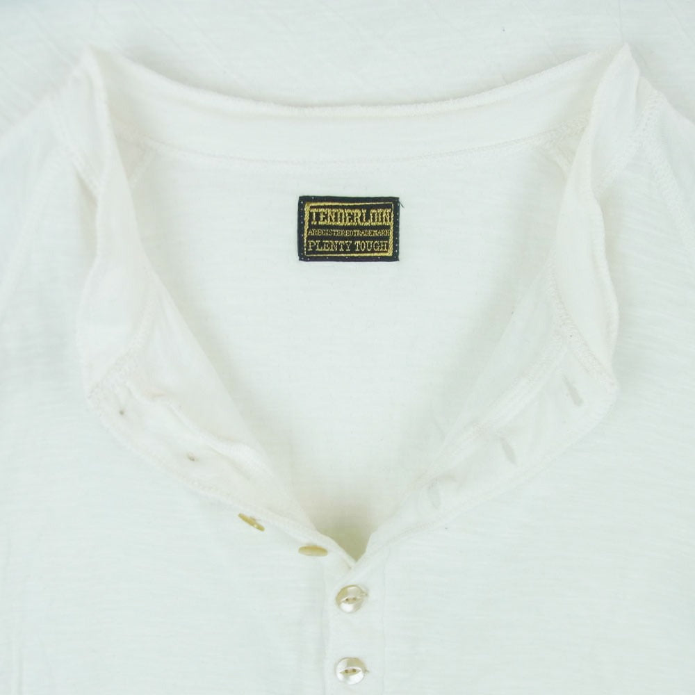 TENDERLOIN テンダーロイン T-HENRY ヘンリーネック コットン 七分袖 カットソー ホワイト系 オフホワイト系 S【中古】