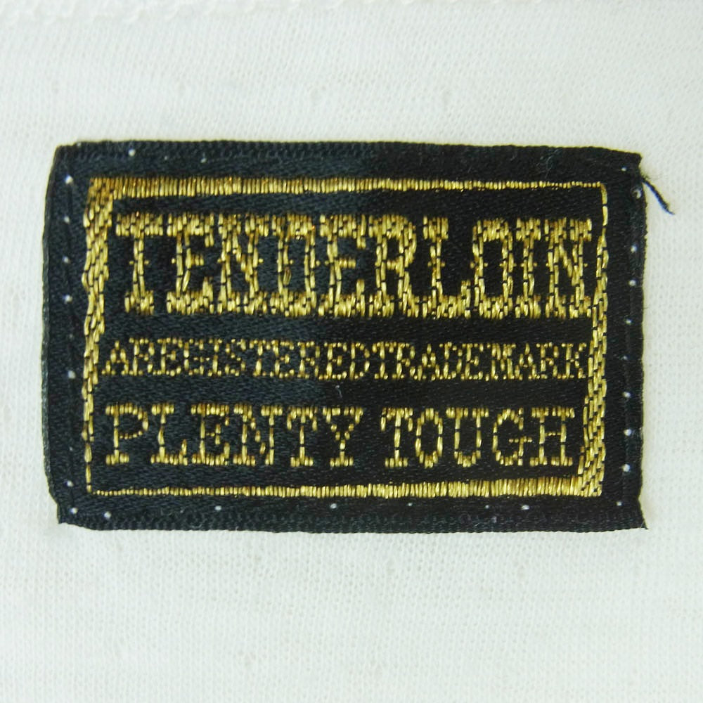 TENDERLOIN テンダーロイン T-HENRY ヘンリーネック コットン 七分袖 カットソー ホワイト系 オフホワイト系 S【中古】