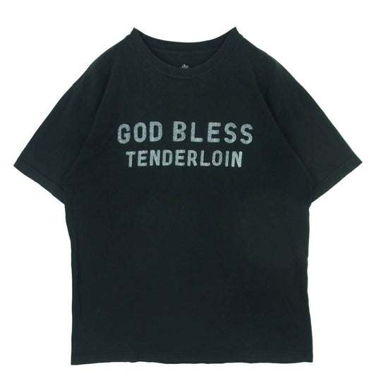 TENDERLOIN テンダーロイン GOD BLESS TENDERLOIN フロントプリント Tシャツ 半袖 カットソー ブラック系 L【中古】