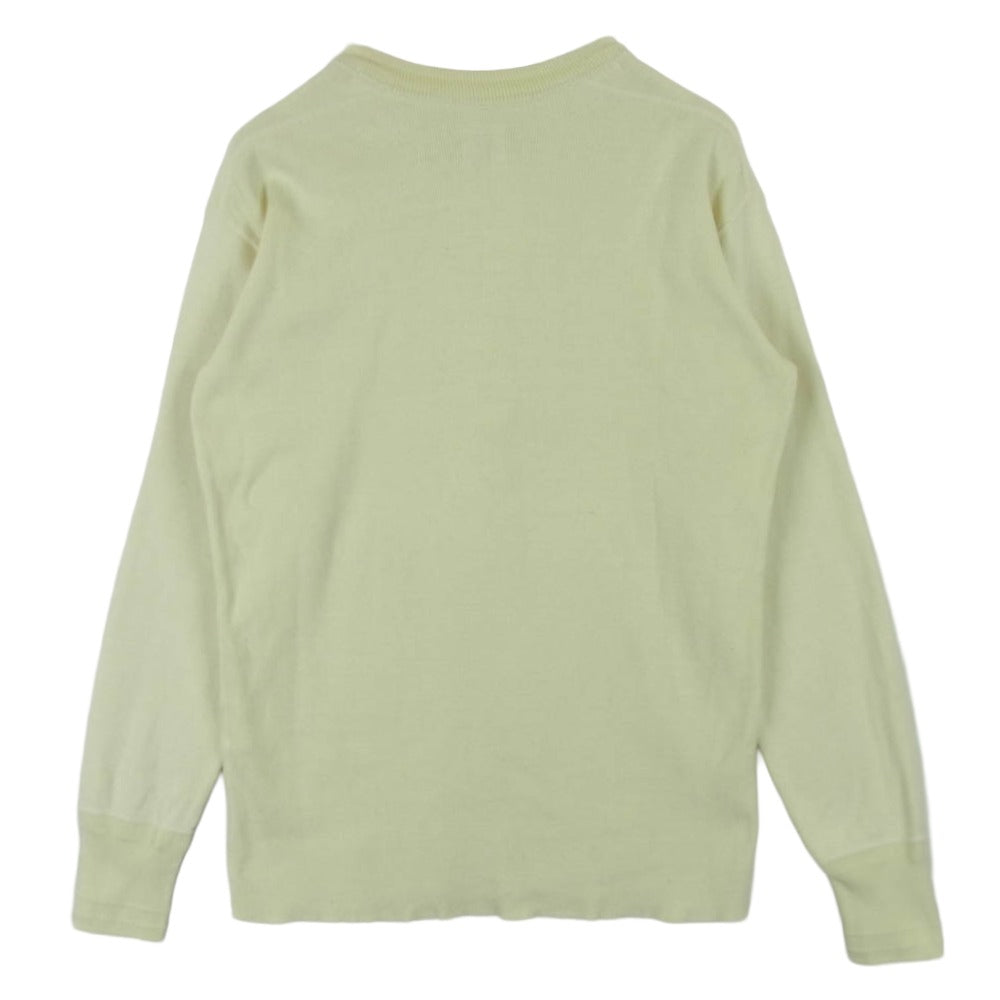 TENDERLOIN テンダーロイン T-HENRY ヘンリーネック コットン リブ 長袖 カットソー 日本製 クリーム色系 S【中古】