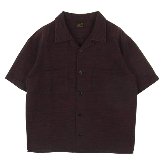 TENDERLOIN テンダーロイン T-BAJA SHT S/S スラブボーダー オープンカラー 開襟 コットン 半袖 シャツ レッド系 ブラック系 S【中古】