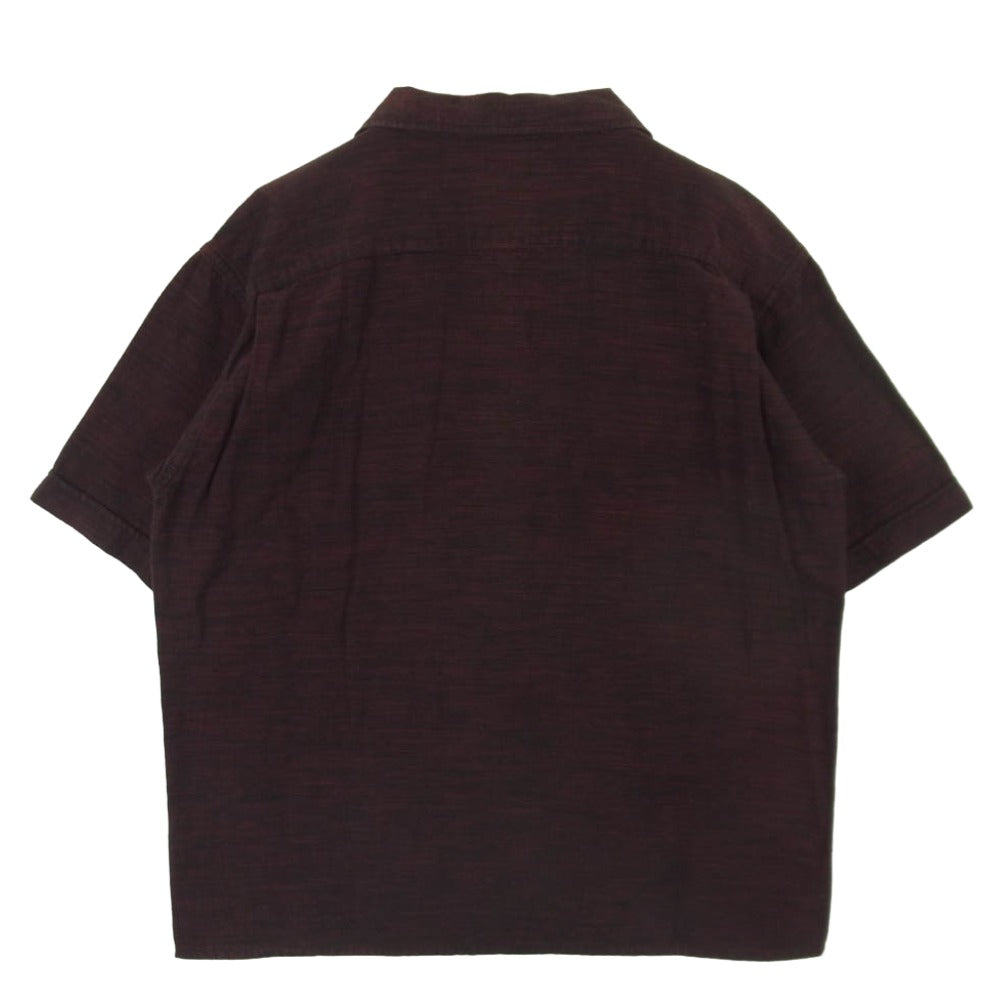 TENDERLOIN テンダーロイン T-BAJA SHT S/S スラブボーダー オープンカラー 開襟 コットン 半袖 シャツ レッド系 ブラック系 S【中古】