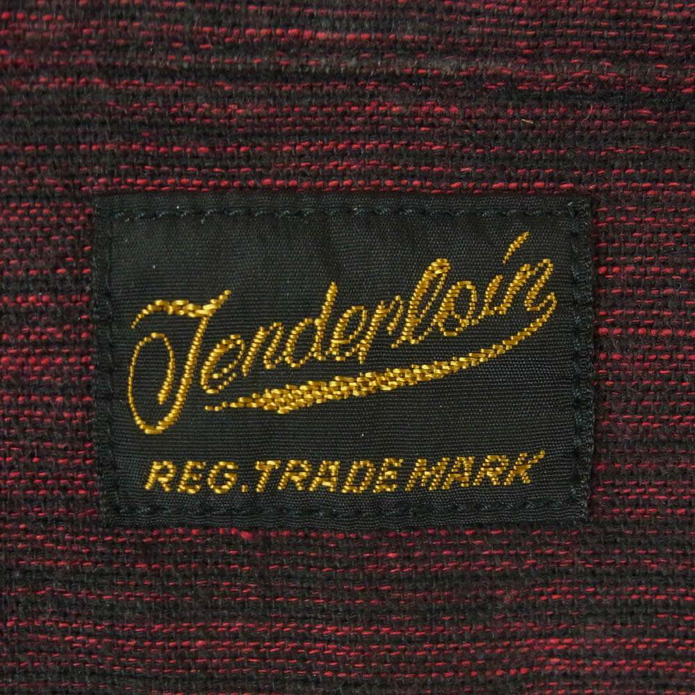 TENDERLOIN テンダーロイン T-BAJA SHT S/S スラブボーダー オープンカラー 開襟 コットン 半袖 シャツ レッド系 ブラック系 S【中古】