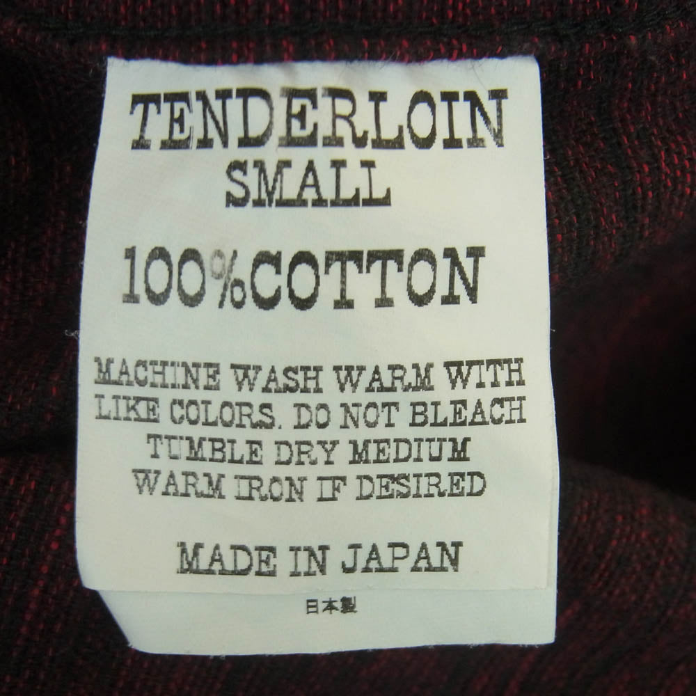 TENDERLOIN テンダーロイン T-BAJA SHT S/S スラブボーダー オープンカラー 開襟 コットン 半袖 シャツ レッド系 ブラック系 S【中古】