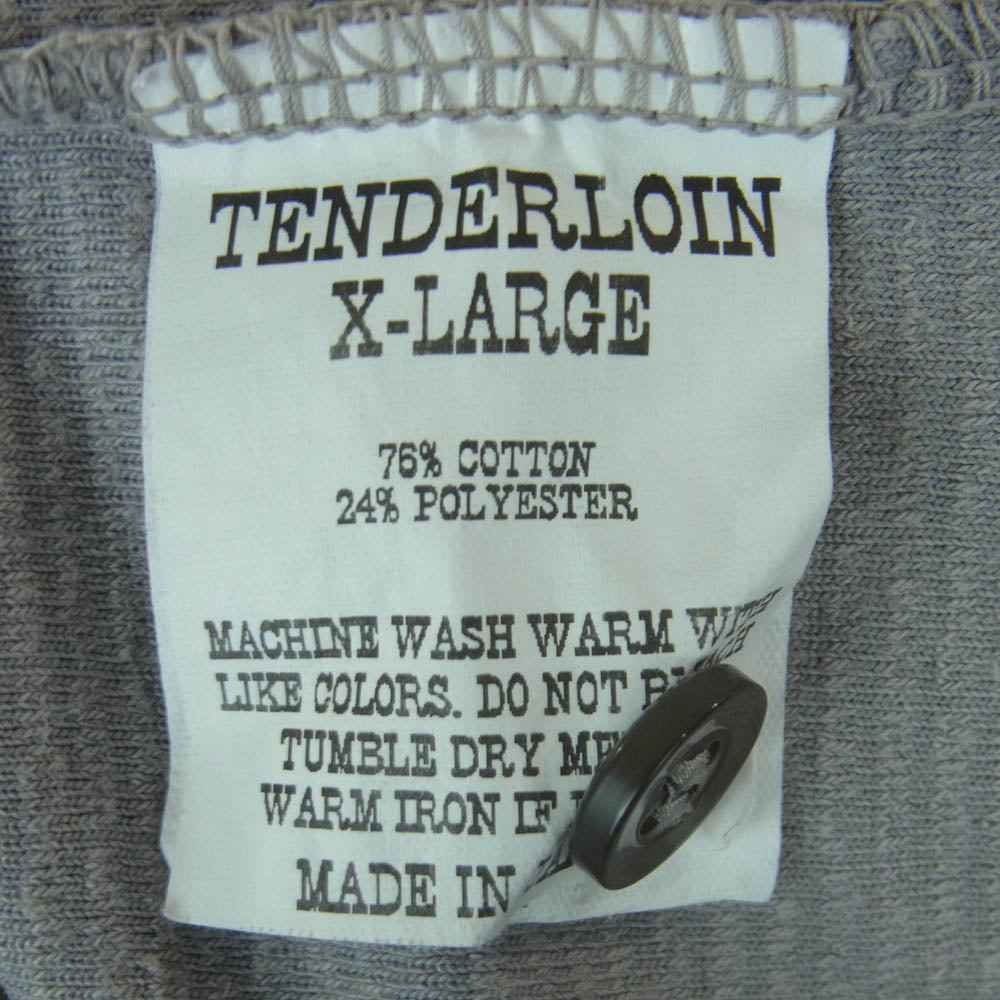 TENDERLOIN テンダーロイン T-PILE POLO K パイル コットン 半袖 ポロシャツ 日本製 グレー系 XL【中古】