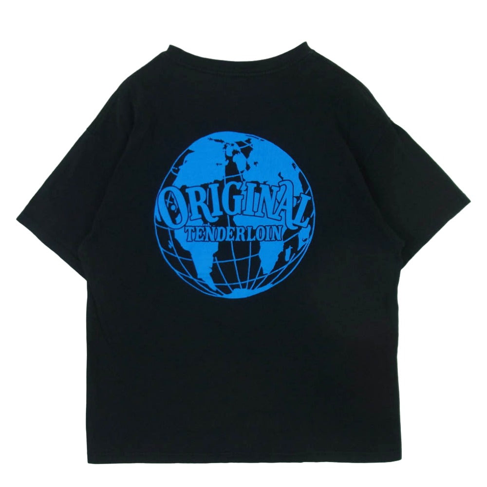 TENDERLOIN テンダーロイン T-TEE W.D.R フロントロゴ バック プリント Tシャツ 半袖 カットソー ブラック系 L【中古】