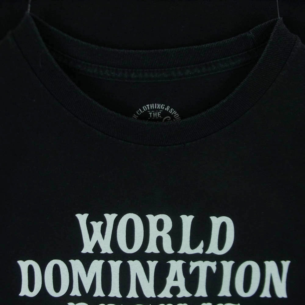 TENDERLOIN テンダーロイン T-TEE W.D.R フロントロゴ バック プリント Tシャツ 半袖 カットソー ブラック系 L【中古】