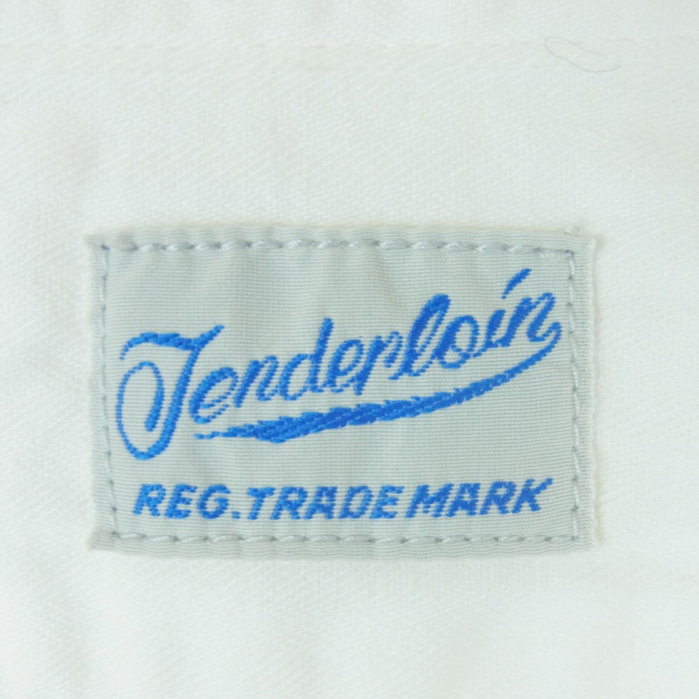 TENDERLOIN テンダーロイン T-OEM SHT S/S パッチ付き ヘリンボーン コットン 半袖 ワーク シャツ ホワイト系 S【中古】
