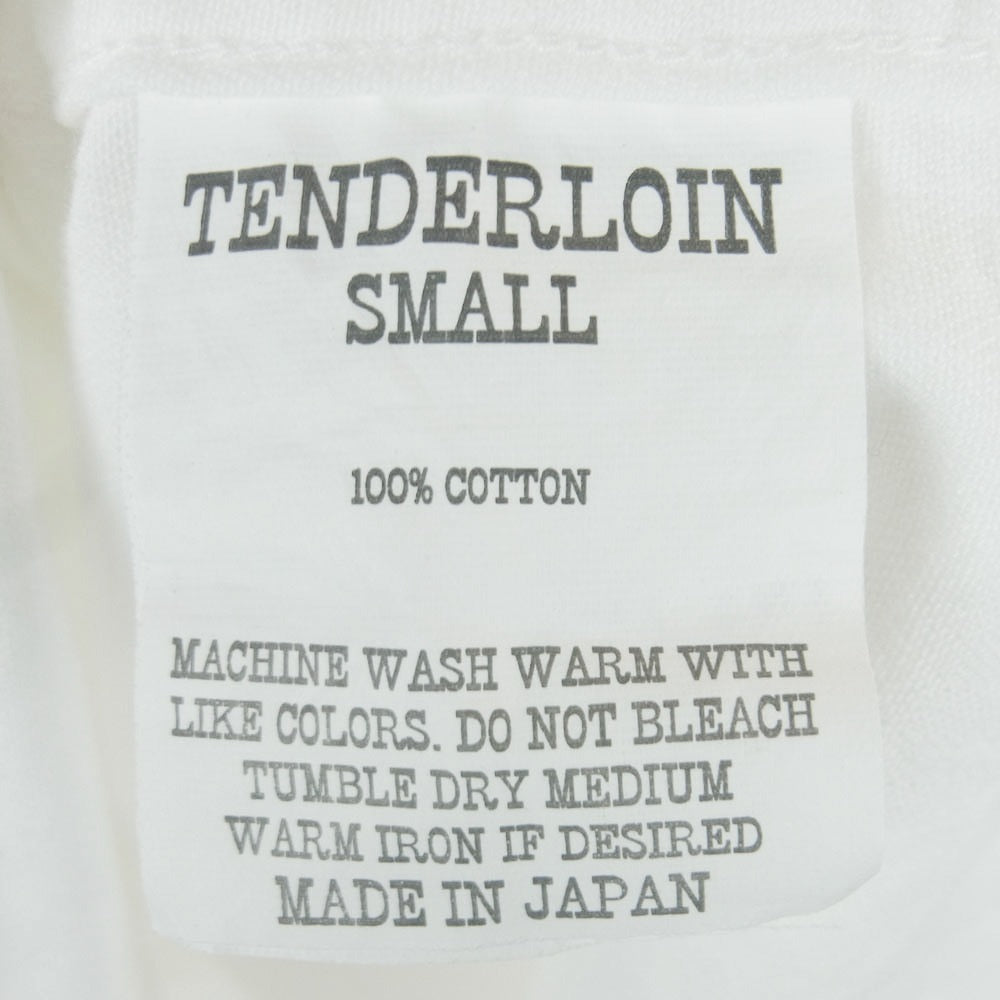 TENDERLOIN テンダーロイン T-OEM SHT S/S パッチ付き ヘリンボーン コットン 半袖 ワーク シャツ ホワイト系 S【中古】