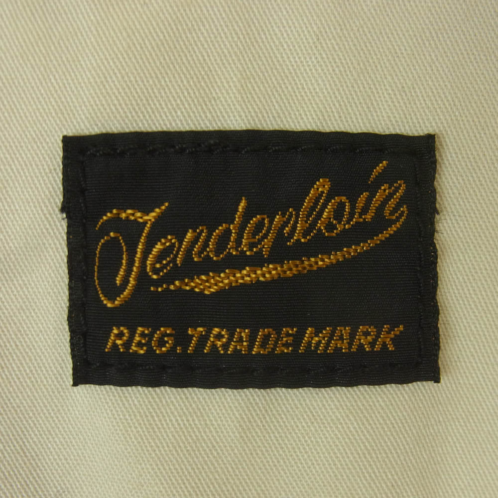 TENDERLOIN テンダーロイン オープンカラー ロゴ 胸ポケット コットン 長袖 シャツ 日本製 ベージュ系 S【中古】