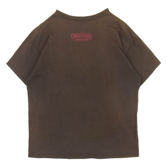 TENDERLOIN テンダーロイン 15SS 本店限定 T-TEE TENDERLOIN TOKYO ユーズド加工 ロゴプリント Tシャツ 半袖 カットソー ブラウン系 L【中古】