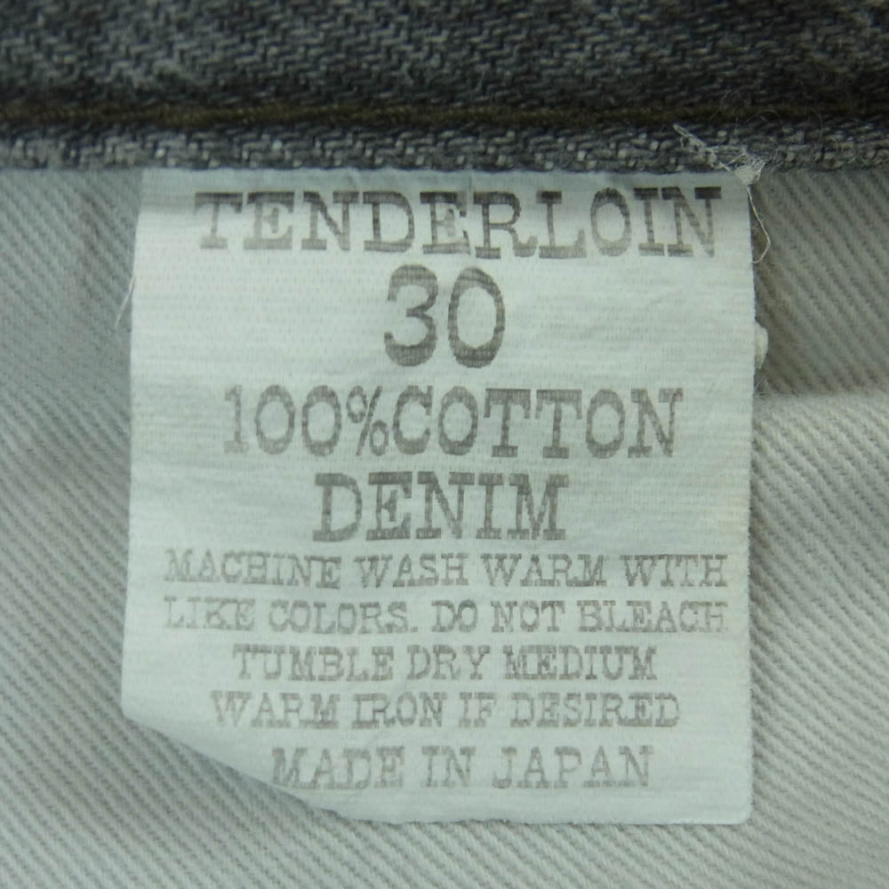 TENDERLOIN テンダーロイン ボタンフライ シンチバック ジーンズ デニム パンツ 日本製 グレー系 30【中古】