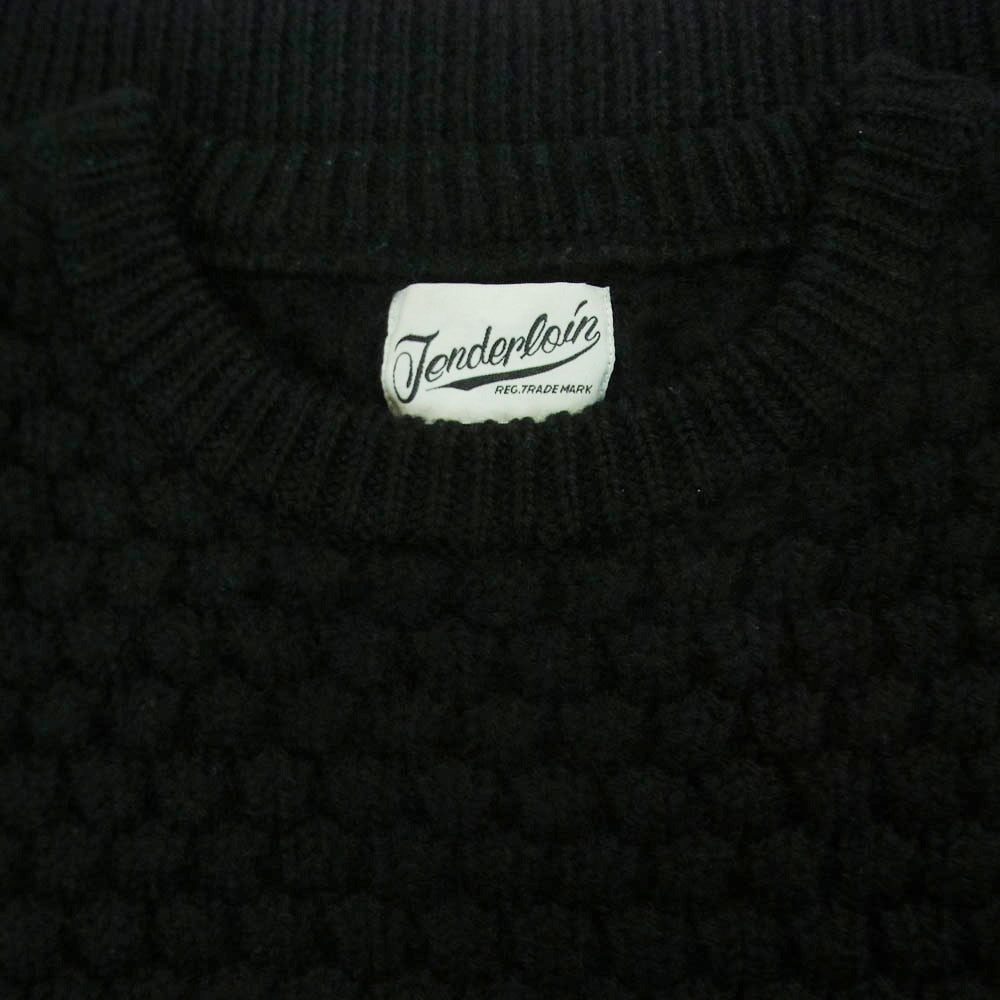 TENDERLOIN テンダーロイン 16AW T-SWEATER POPCORN ポップコーン クルーネック セーター ニット ブラック系 M【中古】