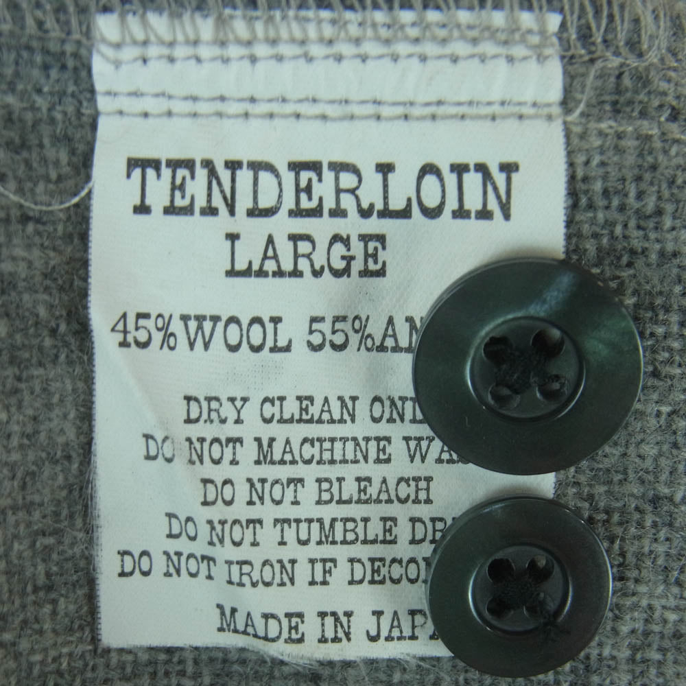 TENDERLOIN テンダーロイン T-WOOL SHT ANGOLA ウール アンゴラ 半袖 シャツ 日本製 グレー系 L【中古】