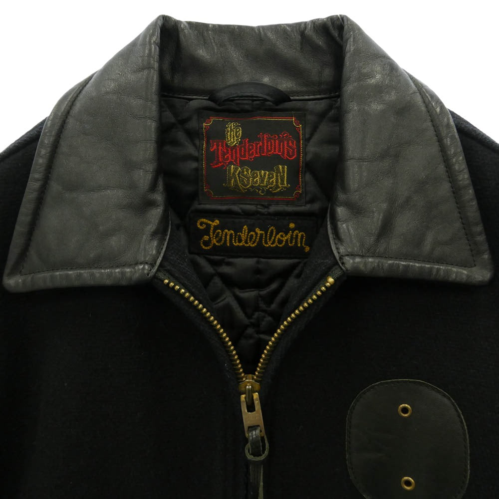 TENDERLOIN テンダーロイン T-POLICEMAN JKT 2nd ポリスマン ウール 襟レザー ジャケット ブラック系 S【中古】