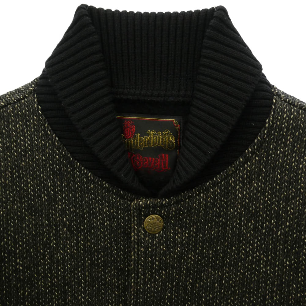 TENDERLOIN テンダーロイン T-BROWN BEACH JKT ブラウン ビーチ スナップボタン ウール ニット ジャケット ダークブラウン系 S【中古】