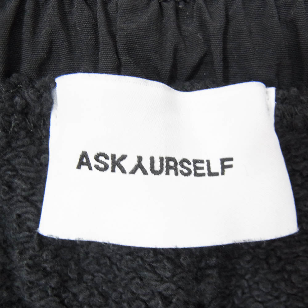 アスクユアセルフ CROSS RAW FLEECE SHORTS クロス スウェット ハーフ パンツ ショーツ ブラック系 M【中古】