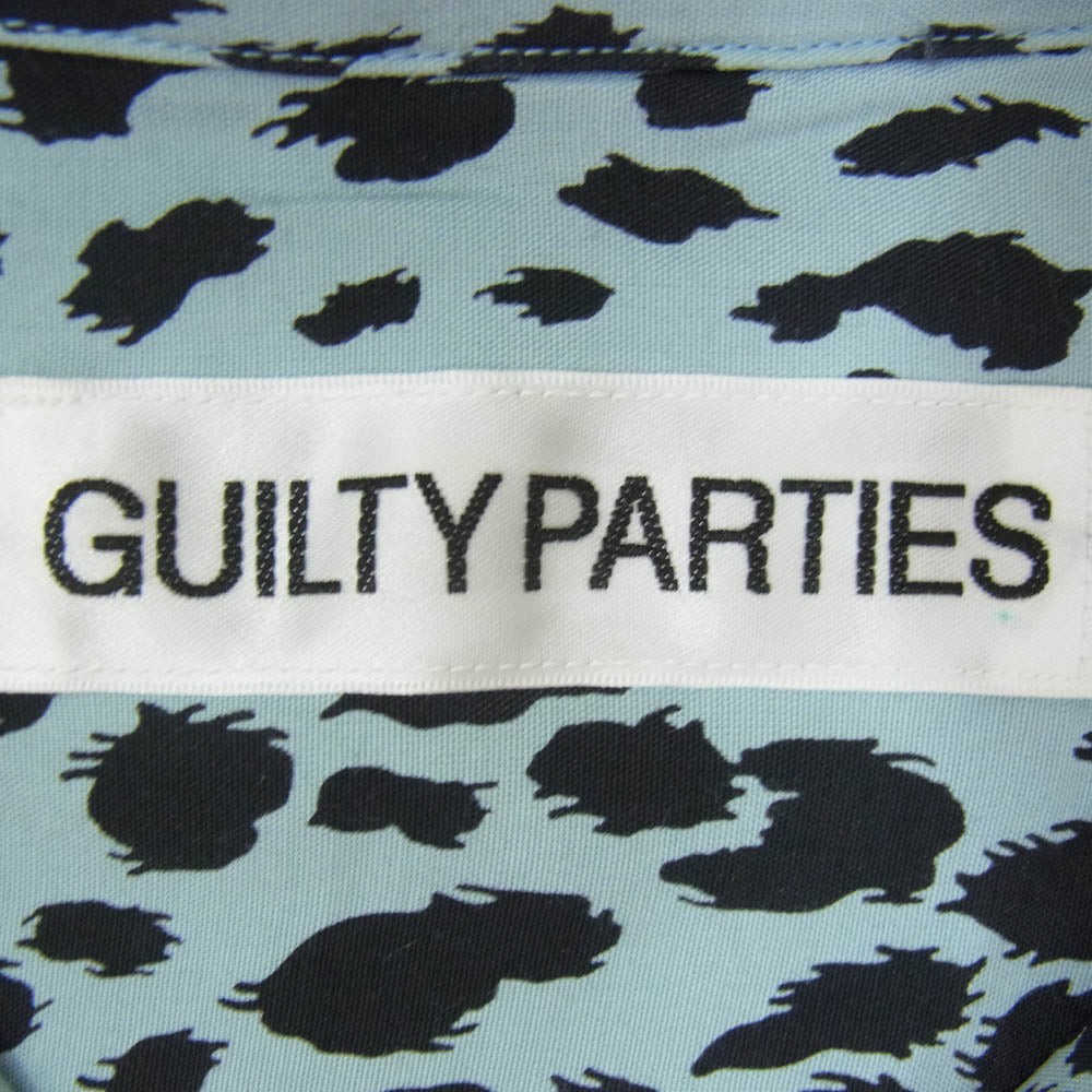 WACKO MARIA ワコマリア 23AW 23FW-WMS-HI07 HAWAIIAN SHIRT L/S レオパード柄 オープンカラー 長袖 シャツ ブルー系 L【中古】