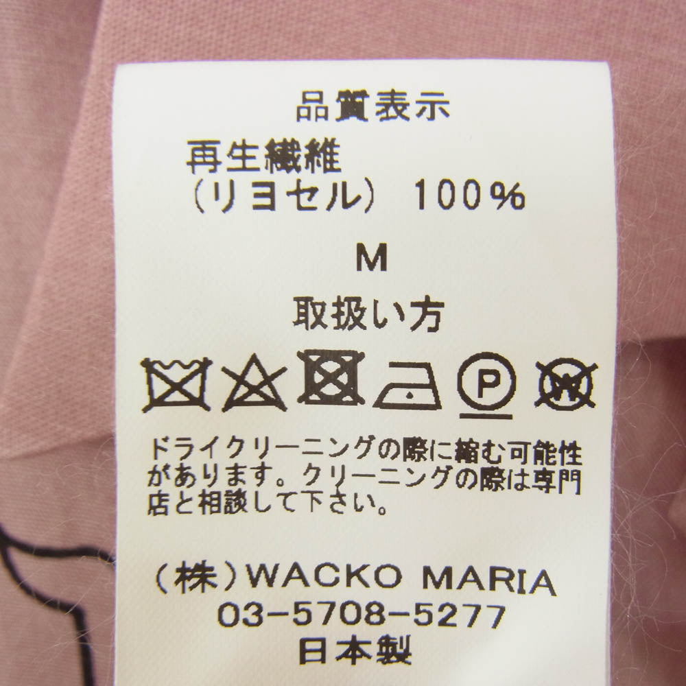 WACKO MARIA ワコマリア 23AW 23FW-WMS-HI05 World Peace Project 世界平和プロジェクト HAWAIIAN SHIRT L/S 総柄 オープンカラー ハワイアン 長袖 シャツ ピンク系 M【中古】