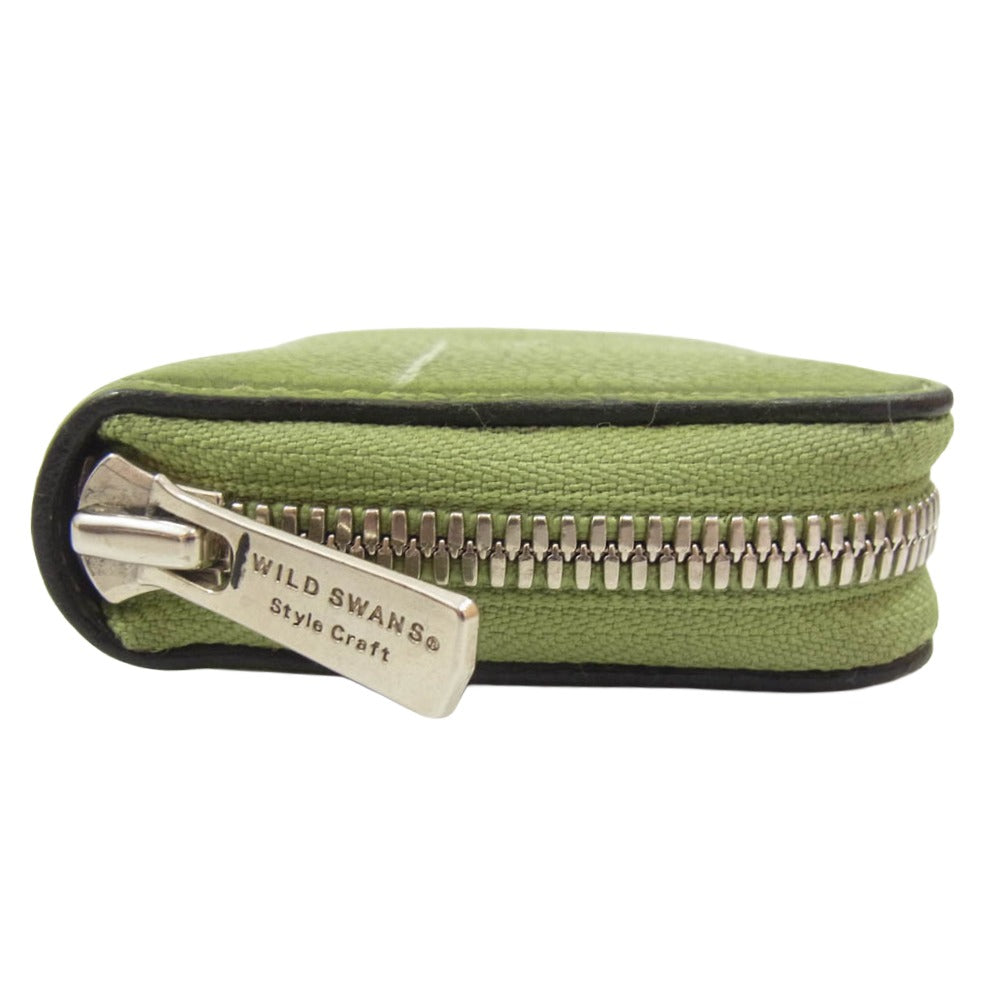 WILDSWANS ワイルドスワンズ SC-LAFARO シュランケンカーフ ラファロ ラウンドジップ コインケース 小銭入れ グリーン系【中古】