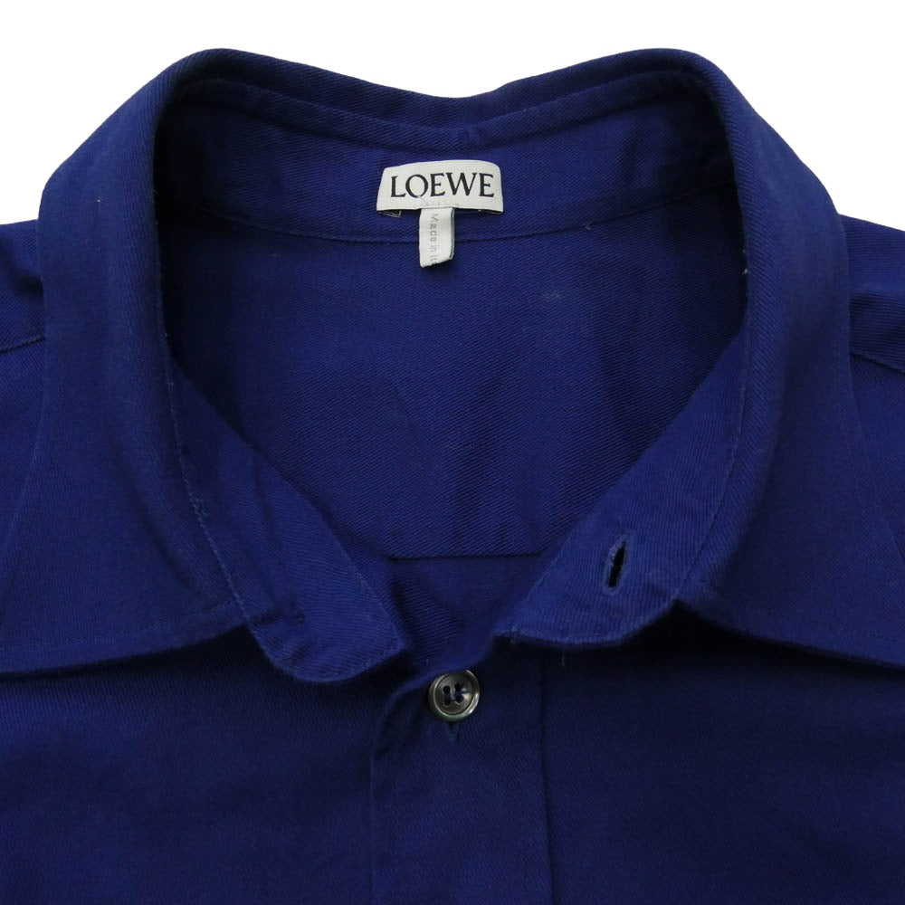 LOEWE ロエベ 21AW H526Y05W29 アナグラム 刺繍 オーバー 長袖 シャツ ブルー系 39【中古】
