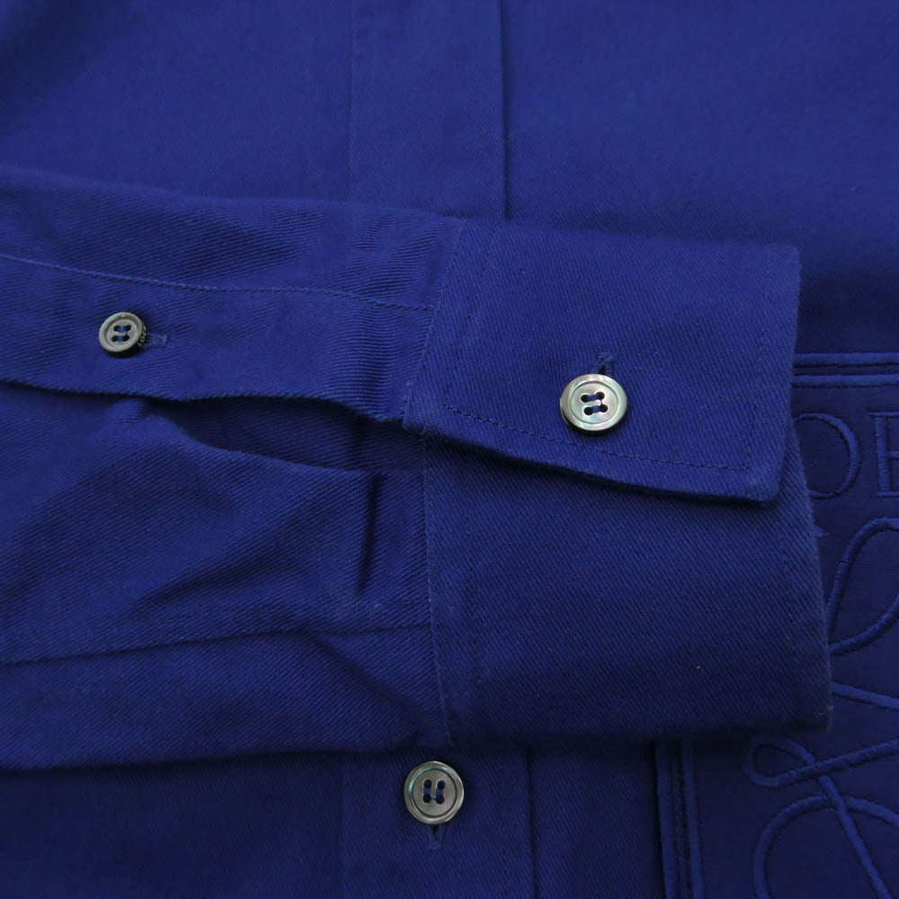 LOEWE ロエベ 21AW H526Y05W29 アナグラム 刺繍 オーバー 長袖 シャツ ブルー系 39【中古】