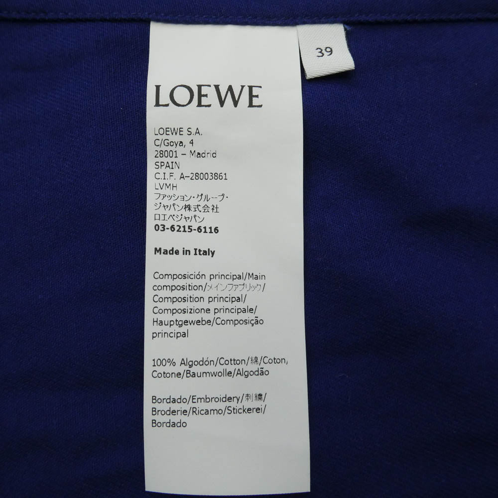 LOEWE ロエベ 21AW H526Y05W29 アナグラム 刺繍 オーバー 長袖 シャツ